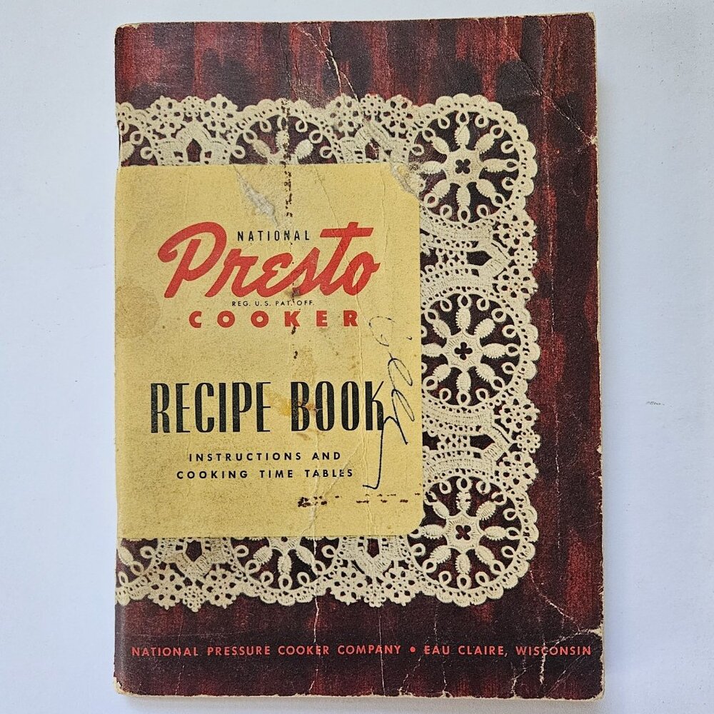 National Presto Cooker Recipe 1945 Vintage Instructions Cooking Time cottagecore